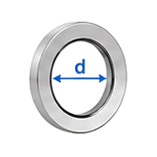 Bearing bore diameter measurement marked d