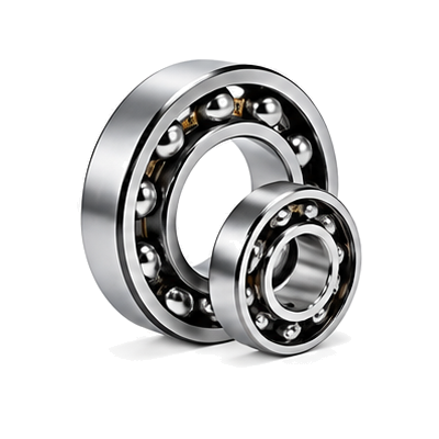 Deep groove ball bearing with steel balls and inner and outer rings