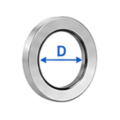 Bearing outer diameter measurement marked D