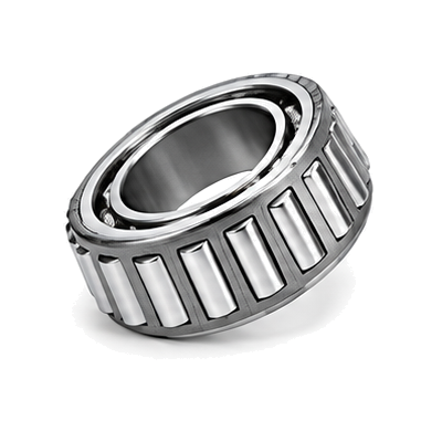 Tapered roller bearing with conical rollers and steel rings