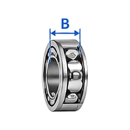 Bearing width measurement marked B