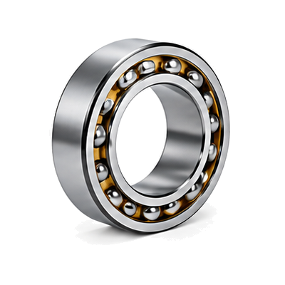 Angular contact ball bearing with steel balls and bearing rings
