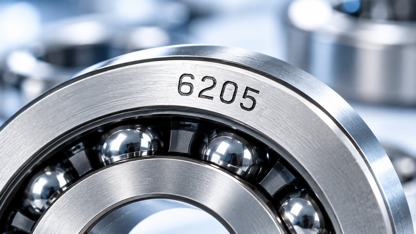 Close-up of a bearing with visible model number markings