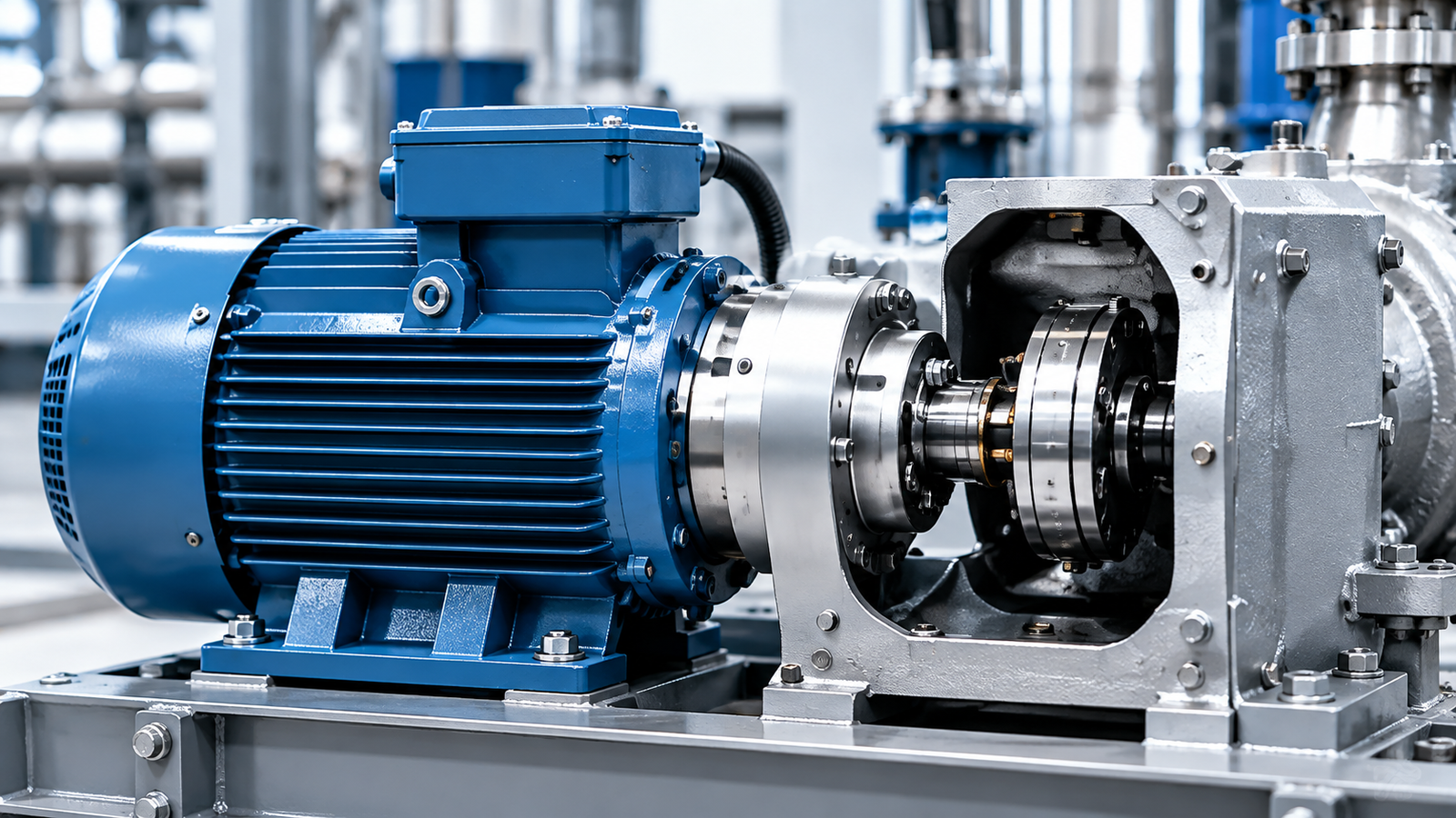 Industrial electric motor and machinery showing bearing application context