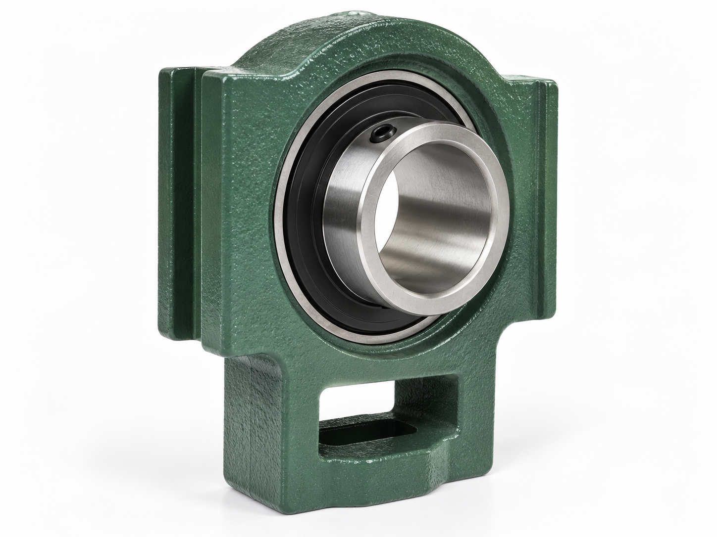 Take-up bearing unit with rectangular housing and insert bearing